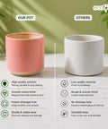 ecofynd Ecofynd 6 Inch Pink Ceramic Cachepot Planter with Drainage