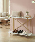 ecofynd Elix 2-Tier Metal Storage Bench for Entryway