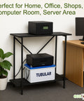 ecofynd 2-Tier Black UPS Stand for Home and Office
