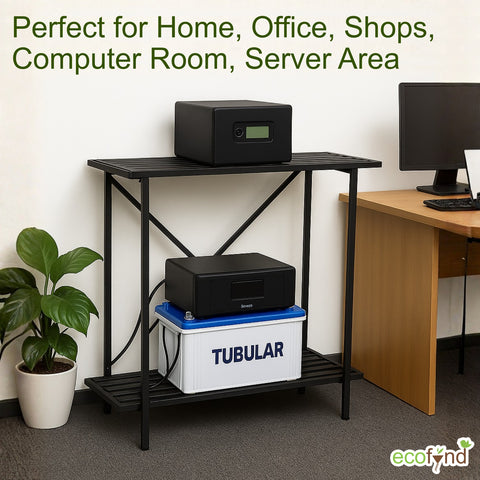 ecofynd 2-Tier Black UPS Stand for Home and Office