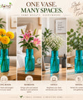 ecofynd Glass Vase for Flowers & Decor – Clear Tumbler Shape | Aqua
