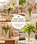 ecofynd 3.9 Inches Glass Flower Vase for Fresh & Artificial Flowers
