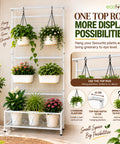 ecofynd White Black Plant Stand with Trellis