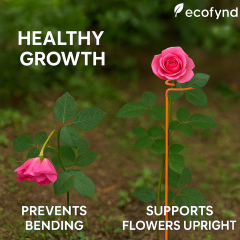 ecofynd Orange Metal Plant Trellis – 18 Inch Rust-Resistant Stake