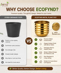 ecofynd 1 Pack 5 Inch Gold Metal Flower Pot