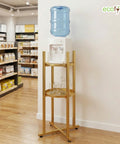ecofynd Ecofynd HydroNest 2-Tier Golden Water Dispenser Stand with Storage Shelf
