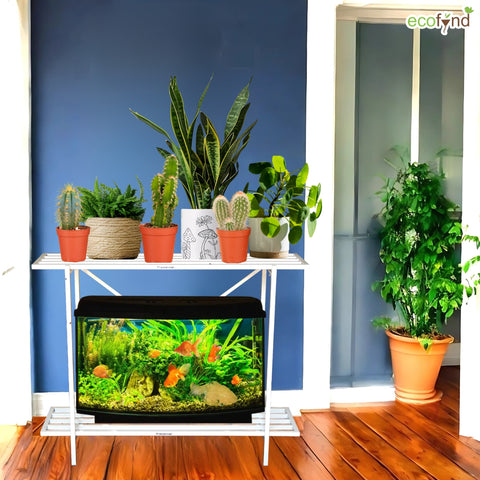 ecofynd Aqua Lift 2-Tier Metal Plant Stand – Strong & Multi-Purpose Design