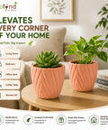 ecofynd 4 Inch Ceramic Plant Pots with Drainage Hole