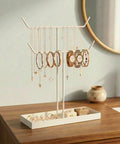 ecofynd Ecofynd 2-Tier Jewelry Hanger Stand with Storage Tray (White)