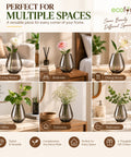 ecofynd Glass Vase for Flowers & Decor – Diamond Shaped | Clear Gray