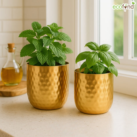 ecofynd Ivara Metal Plant Pots