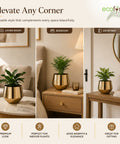 ecofynd Ecofynd Eion Jr Gold Metal Plant Pot Decorative Iron Planter