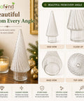 ecofynd 5.1 Inch Decorative Glass Christmas Tree Showpiece for Home Decor