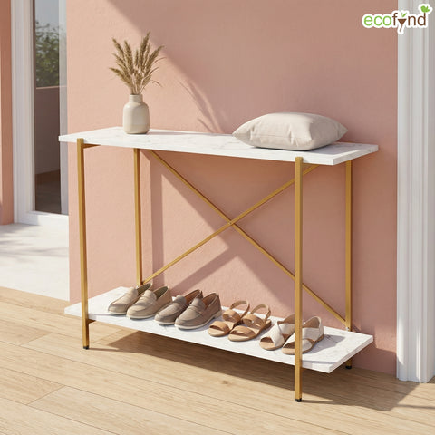 ecofynd Jr Elix 2-Tier Metal Storage Bench for Entryway