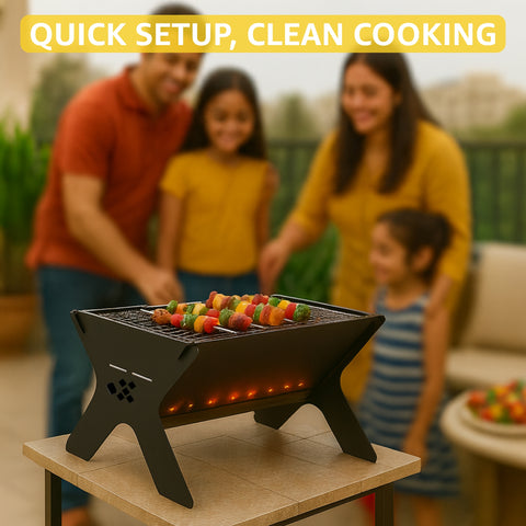 ecofynd Portable Charcoal Barbeque Grill – High-Quality Net & Fast Setup