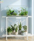 ecofynd 2-Tier White Fish Tank Stand