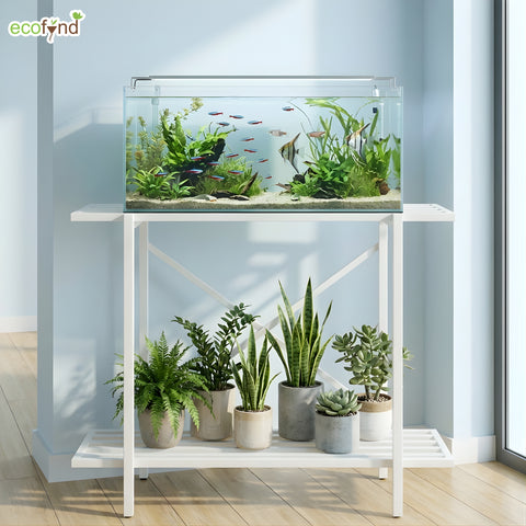 ecofynd 2-Tier White Fish Tank Stand