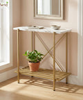 ecofynd 26 Inch 2 Tier Console Table
