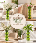 ecofynd Triple Bubble Green Glass Vase – Modern, Minimalist & Versatile