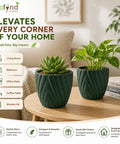 ecofynd 4 Inch Ceramic Plant Pots with Drainage Hole