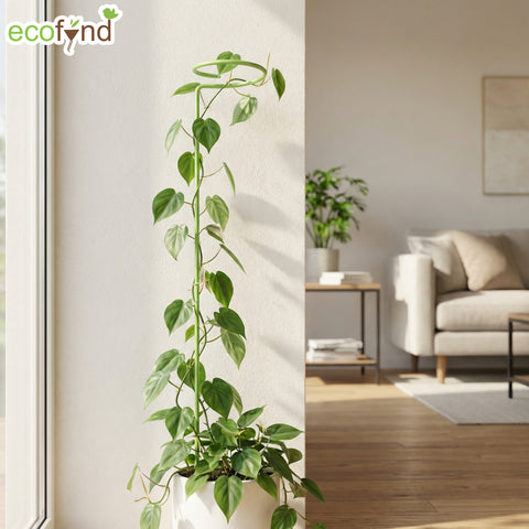 ecofynd Light Green Metal Plant Trellis – 18 Inch Rust-Resistant Stake