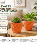 ecofynd 4 Inch Ceramic Plant Pots with Drainage Hole