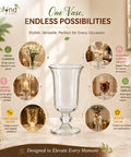 ecofynd 5.1 Inch Hurricane Glass Flower Vase for Fresh & Artificial Flowers