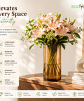 ecofynd 3.9 Inch Glass Flower Vase for Fresh & Artificial Flowers
