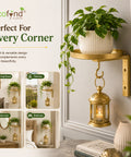 ecofynd 2 Pack Cora Wall Mounted Metal Plant Stand with Hanging Hook
