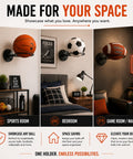 ecofynd 2 Pack Wall Mounted Metal Sports Ball Holder Rack for Basketball