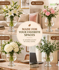 ecofynd Glass Vase for Flowers & Decor – Clear Goblet Shape | Transparent