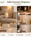 ecofynd 2.9 Inches Glass Candle Stand