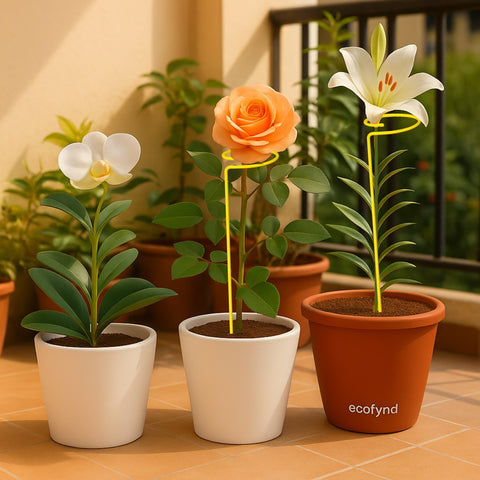 ecofynd Set of 3 Metal Plant Trellis – 18 Inch Rust-Resistant Stake