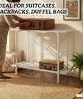 ecofynd 2-Tier White Metal Luggage Rack