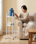 ecofynd Ecofynd HydroNest 2-Tier White Water Dispenser Stand with Storage Shelf
