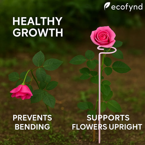ecofynd Pink Metal Plant Trellis – 18 Inch Rust-Resistant Stake