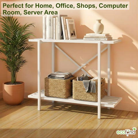 ecofynd 2-Tier White UPS Stand for Home and Office