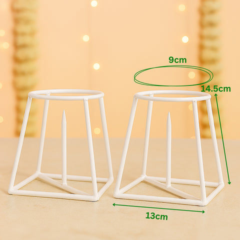 ecofynd Banana Plant Stand (Pack of 2) – White Metal Stand for Puja, Weddings & Festivals