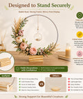 ecofynd 2 Piece Circle 10 Inch Metal Craft Hoops with Wood Holder