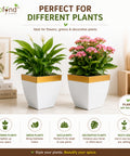 Ecofynd Midland 8” Metal Planter – Tapered Square | White