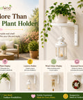 ecofynd 2 Pack Cora Wall Mounted Metal Plant Stand with Hanging Hook