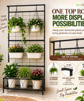 ecofynd Black Plant Stand with Trellis