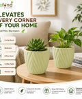 ecofynd 4 Inch Ceramic Plant Pots with Drainage Hole