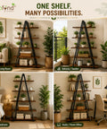 ecofynd Trivo A-Shaped 5-Tier Metal Planter Stand – Space-Saving Display Rack