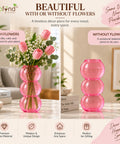 ecofynd Triple Bubble Pink Glass Vase – Modern, Minimalist & Versatile