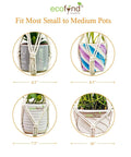 ecofynd Bohemian Macrame Plant Hanger – Set of 3 (Ivory, Cotton)