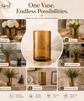 ecofynd 3.9 Inch Glass Flower Vase for Fresh & Artificial Flowers