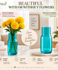 ecofynd Glass Vase for Flowers & Decor – Clear Tumbler Shape | Aqua