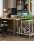 ecofynd 2-Tier White Fish Tank Stand