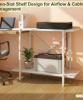 ecofynd 2-Tier White UPS Stand for Home and Office